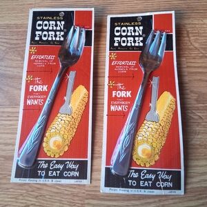 NIB Actually New In Package Stainless Corn Fork, Remove Kernels  from Cob